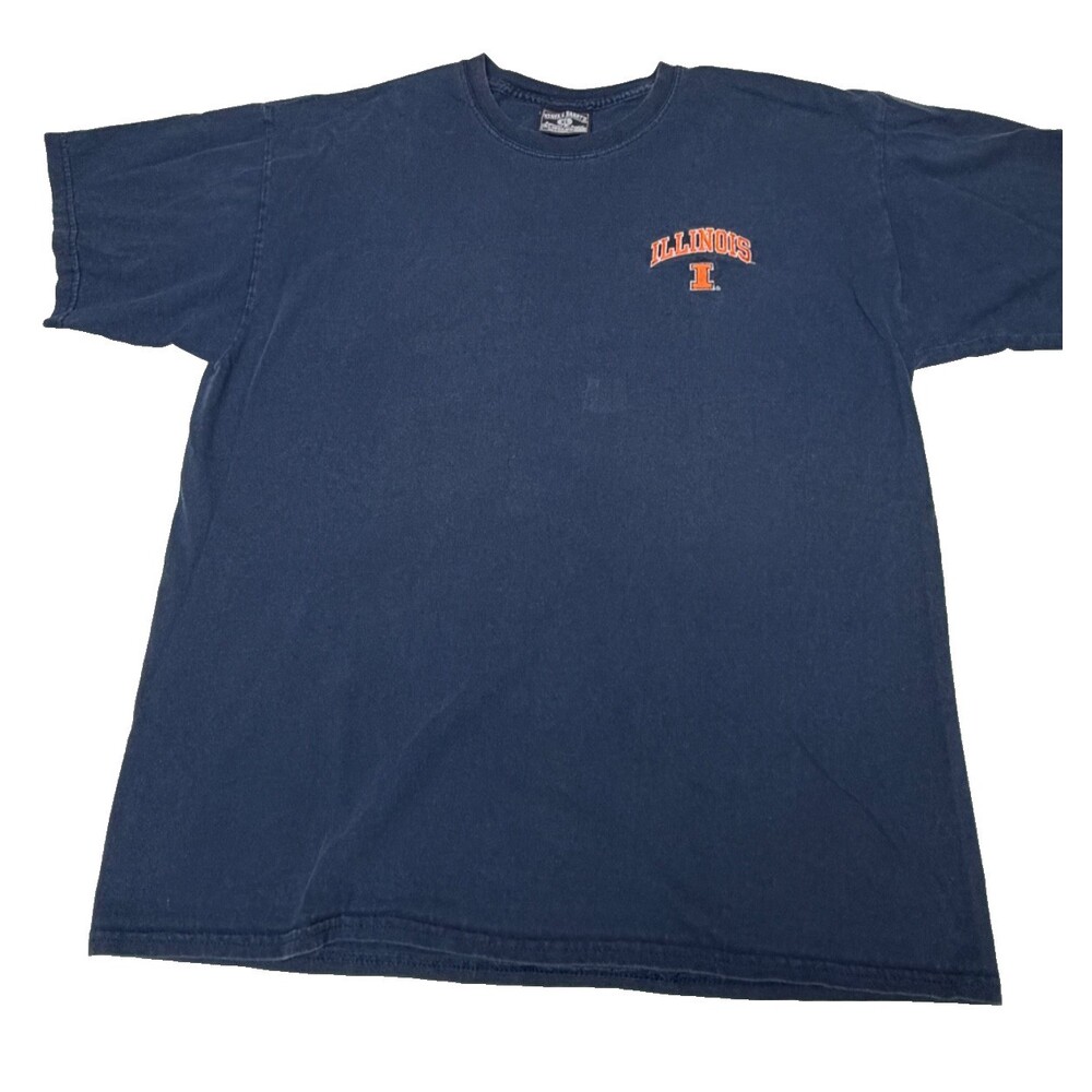 Fighting Illini Vintage Steve & Barry's Embroidered T-shirt Men's Sz. XL Blue